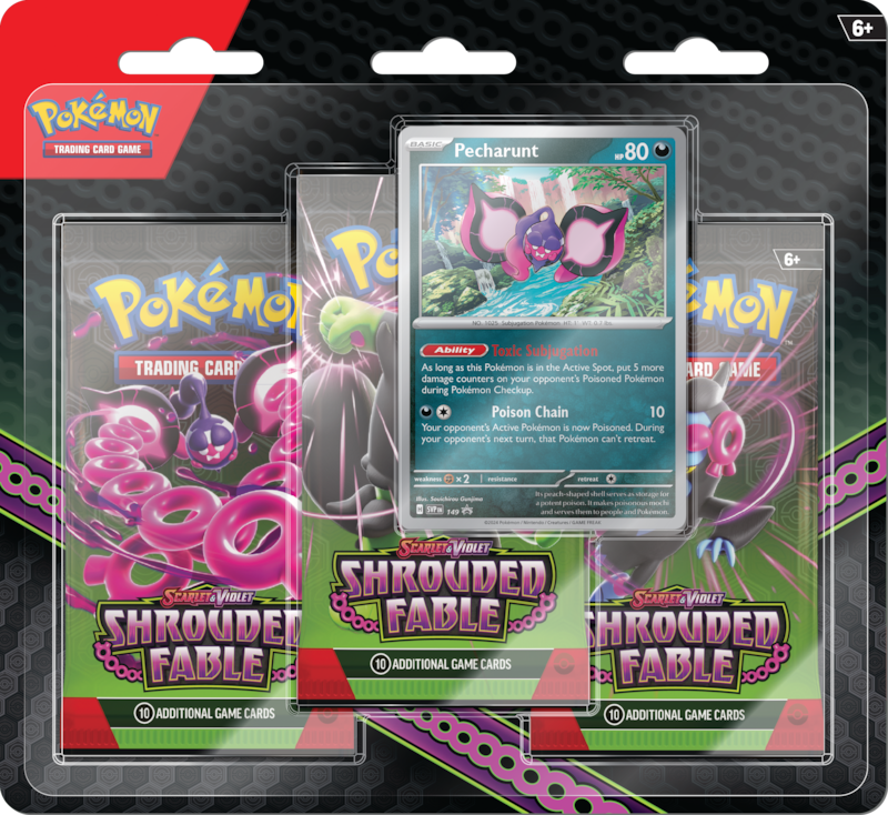 Pokémon Shrouded Fable 3 Pack Blister - Pecharunt