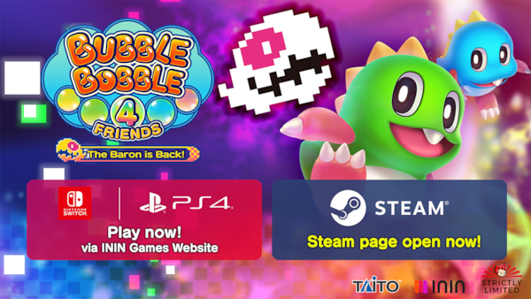 Supporting image for Bubble Bobble 4 Friends: The Baron is Back! Press release