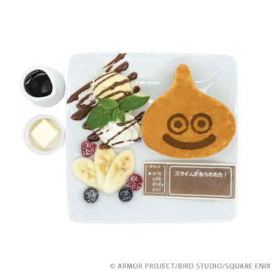 Square Enix Cafe Los Angeles - dessert pancake bertema Slime